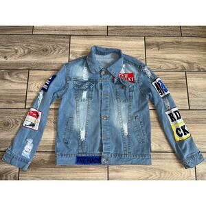 Heavy Metal Thrash Vintage Patched Jean Jacket Punk Distressed